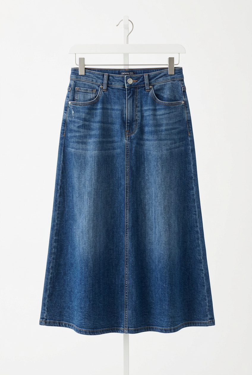 Denim Midi Skirt
