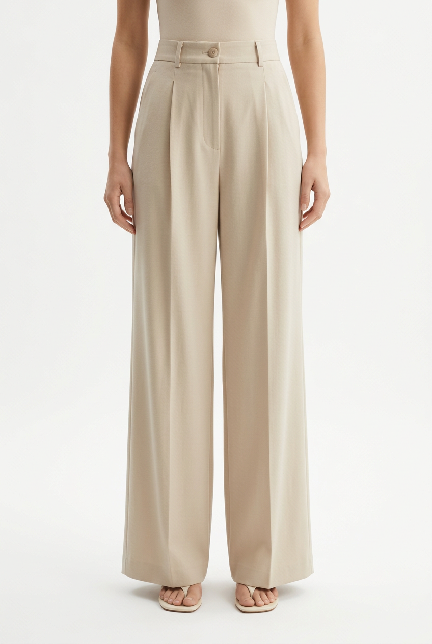 Wide-Leg Tailored Trousers